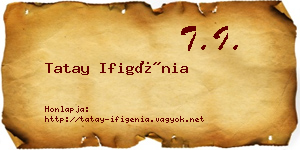 Tatay Ifigénia névjegykártya